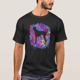 T-shirt Chien Azawakh Animalerie Rose éclaboussure d'aquar