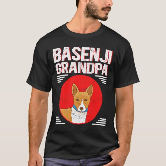 T-shirt Chien Basenji Mens Basenji Grand-père Propriétaire (Devant)