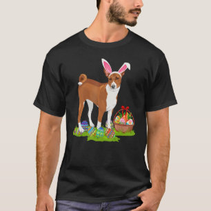 T-shirt Chien Basenji Pâques Chasse aux oeufs Bunny Basenj