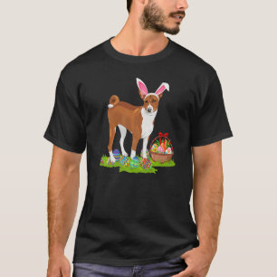 T-shirt Chien Basenji Pâques Chasse aux oeufs Bunny Basenj