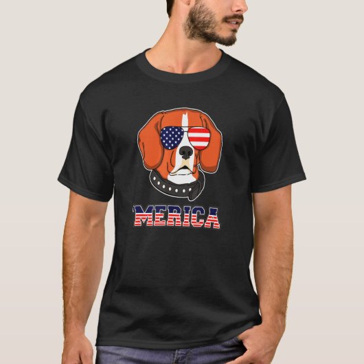 T-shirt Chien beagle 4 juillet (Devant)