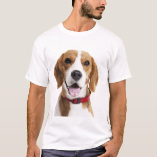 T-shirt Chien Beagle avec Collier Rouge