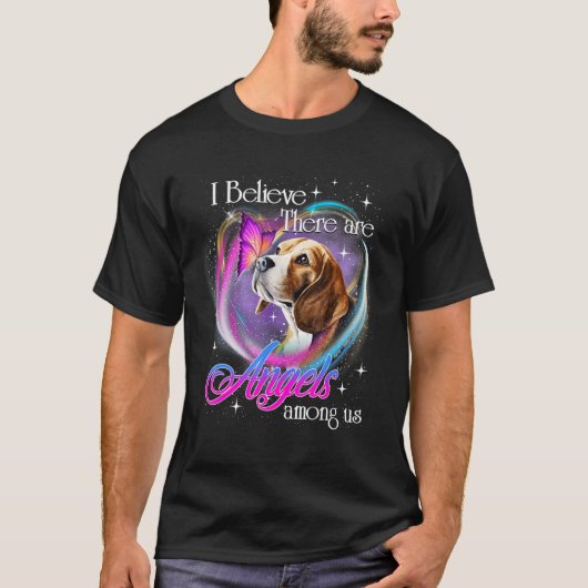 T-shirt Chien beagle Chien Chien Chien Chien Pet Ange Papi (Devant)