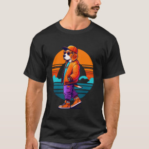 T-shirt Chien Beagle Cool Style Urbain Moderne Coucher de