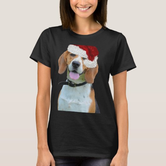 T-shirt Chien Beagle de Noël en rouge Noël Casquette Père (Devant)