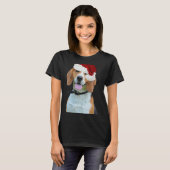 T-shirt Chien Beagle de Noël en rouge Noël Casquette Père  (Devant entier)