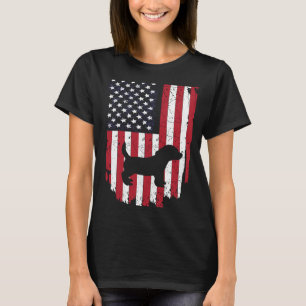 T-shirt Chien Beagle de poche Silhouette US 4 juillet USA