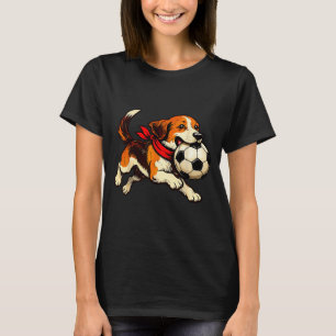 T-shirt Chien Beagle Drôle Jouant au Jour de Match de Foot