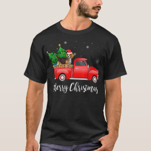 T-shirt Chien beagle équitation Camion Rouge Noël