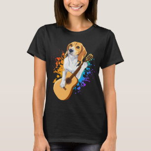 T-shirt Chien beagle jouant à la guitare acoustique femmes
