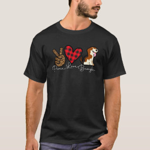 T-shirt Chien beagle mignon Paix Amour Chiot