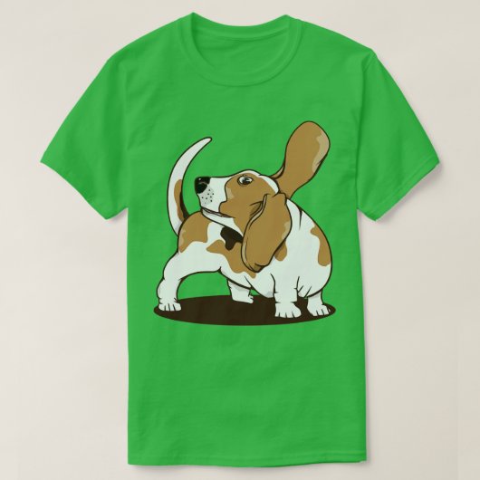 T-shirt chien beagle pourchassant sa queue (Design devant)