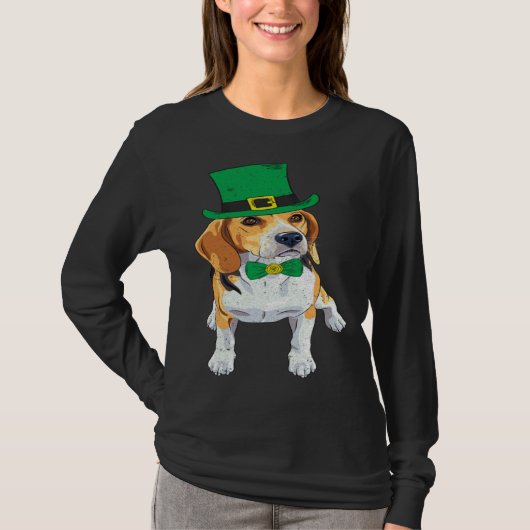 T-shirt Chien Beagle Trèfle St Patrick Saint Paddy (Devant)