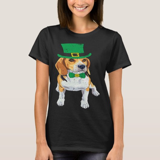 T-shirt Chien Beagle Trèfle St Patrick Saint Paddy (Devant)
