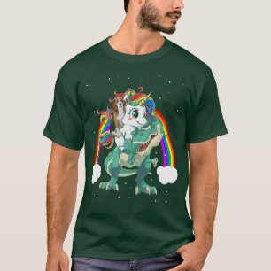 T-shirt Chien beagle Unicorn équitation Dinosaur TRe migno