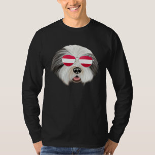 T-shirt Chien Bearded Collie Drapeau Autrichien Autriche P