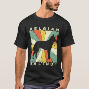 T-shirt Chien belge Malinoi Retro les années 70 Vintage