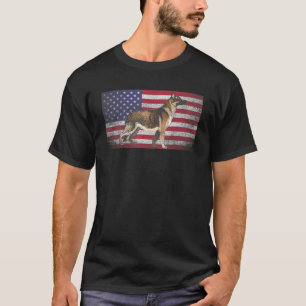 T-shirt Chien berger allemand 4 juillet Drapeau américain