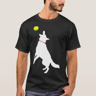 T-shirt Chien berger allemand blanc GSD Catching Jaune