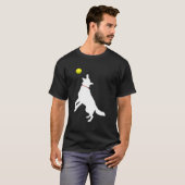 T-shirt Chien Berger Allemand Blanc Gsd Frappe Tenne Jaune (Devant entier)