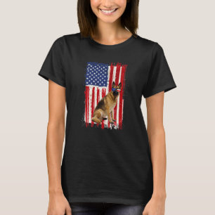 T-shirt Chien berger allemand Drapeau américain Patriotiqu