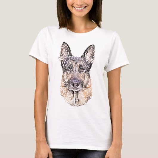T-shirt Chien berger allemand esquissé (Devant)