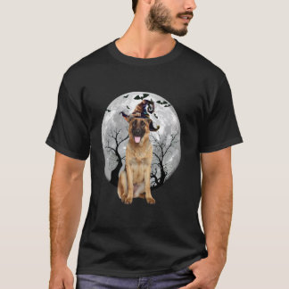 T-shirt Chien berger allemand et lune Déguisement d'Hallow