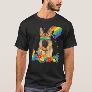 T-shirt Chien Berger Allemand Gay Lgbt Fier Drapeau de Fie