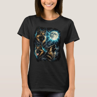 T-shirt Chien berger allemand hurlant à la lune