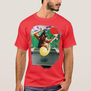 T-shirt Chien berger allemand jouant Table Tennis Ping Pon