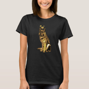 T-shirt Chien berger allemand mignon rétro avec Coeurs Vin