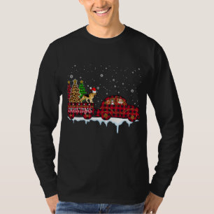 T-shirt Chien berger allemand Noël Camion rouge plaqué Noë