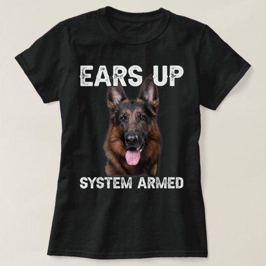 T-shirt Chien berger allemand oreilles système armée (Design devant)