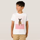 T-shirt Chien berger allemand Pois roses (Devant entier)