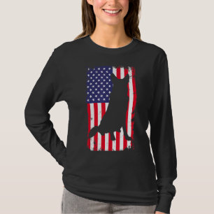 T-shirt Chien berger allemand vintage Chien Drapeau améric