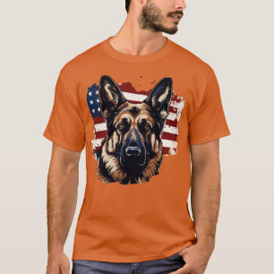 T-shirt Chien berger américain patriotique allemand