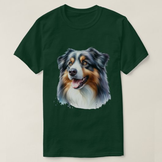 T-shirt Chien berger australien de trois couleurs (Design devant)