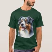 T-shirt Chien berger australien de trois couleurs (Devant)