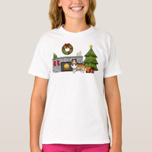 T-shirt Chien berger des Shetland Sable Dans Une Pièce De