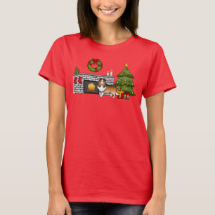 T-shirt Chien berger des Shetland Sable Dans Une Pièce De