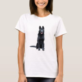 T-shirt Chien berger noir allemand aquarelle peinture d'ar (Devant)