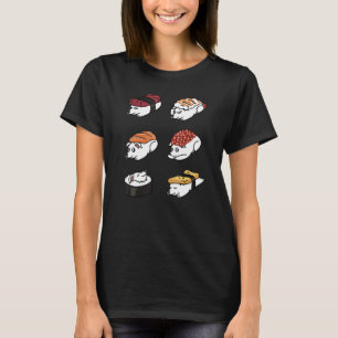T-shirt Chien blanc de sushi japonais