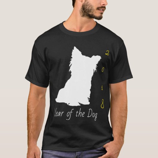 T-shirt Chien blanc mignon Nouvel An chinois 2018 Tee (Devant)