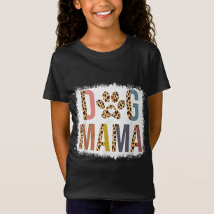 T-Shirt Chien blanchi Mama Leopard & Boho Maman Vie Mères