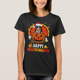 T-shirt Chien Bloodhound Happy Hallothanksmas Halloween qu