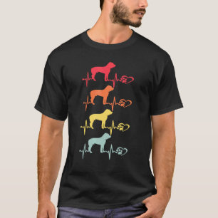 T-shirt Chien Bloodhound Vintage Rythme Cardiaque Patte Ré
