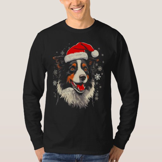 T-shirt Chien Border Collie Noël (Devant)
