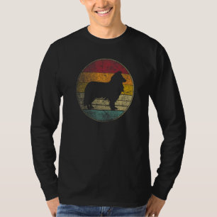 T-shirt Chien Border Collie Vintage en détresse Rétro 70s