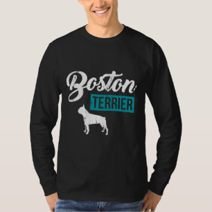 T-shirt Chien bot boisé en détresse de Boston Terrier