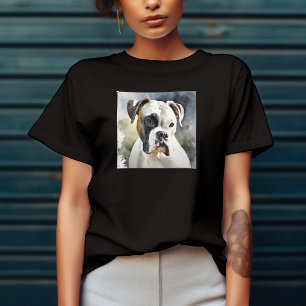 T-shirt Chien Boxer Aquarelle